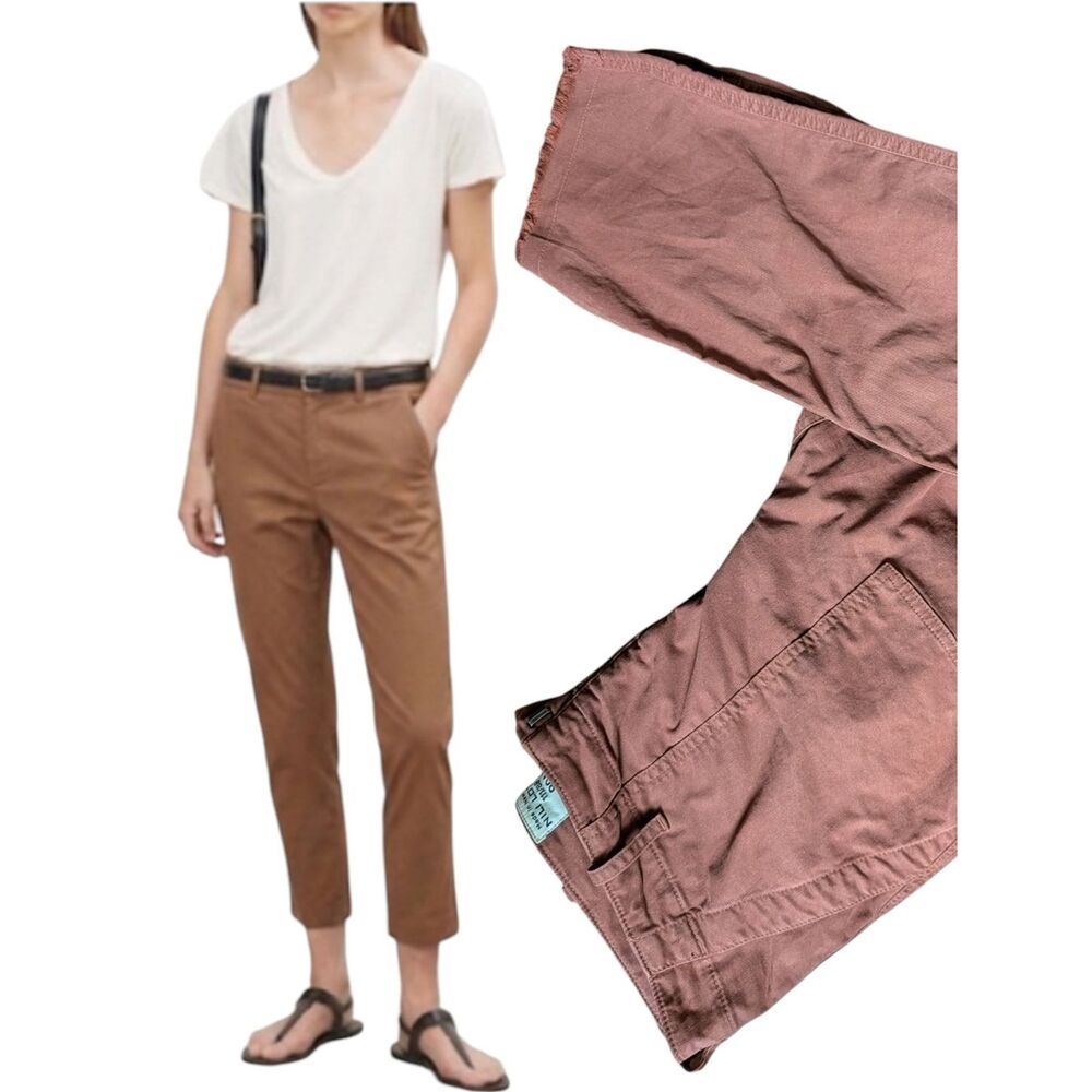 Nili Lotan Jenna Brown Twill Cotton Pants Large